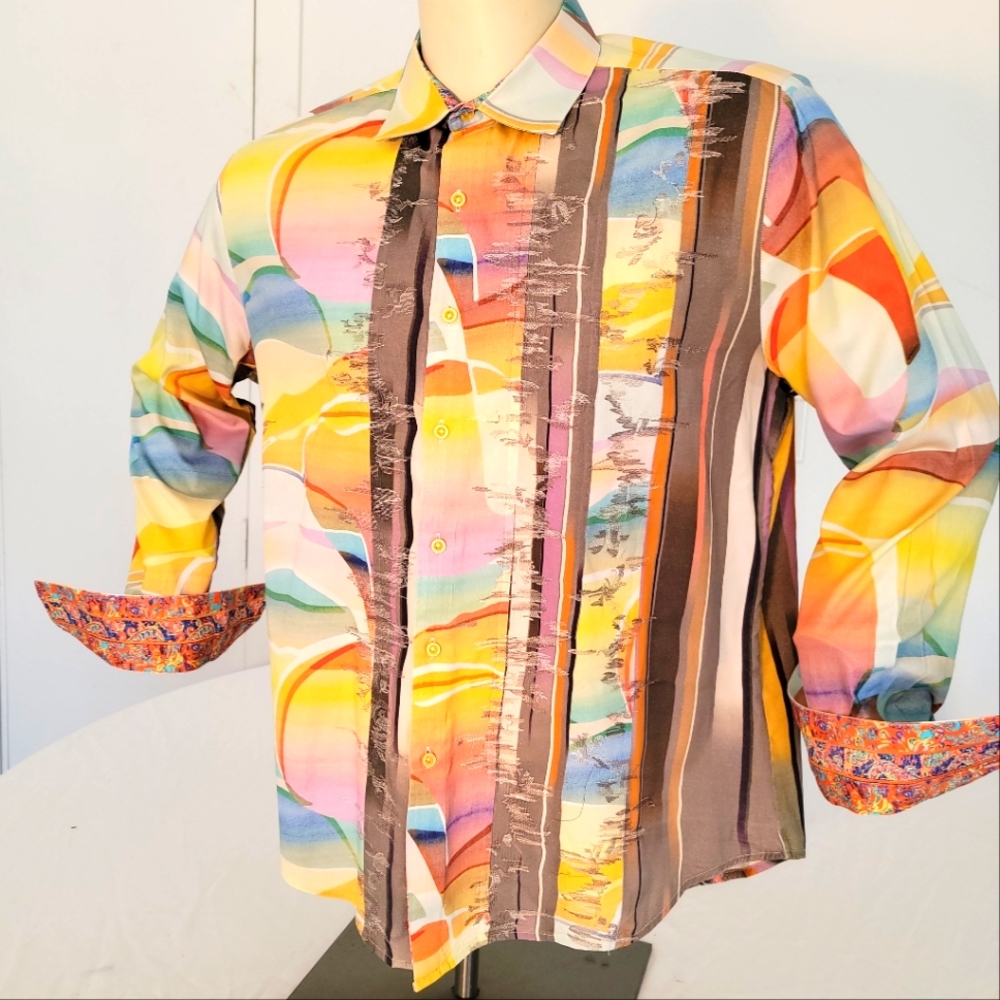 Robert Graham Multicolor Abstract Dress Shirt
